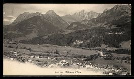AK Château d`Oex, Village et montagnes